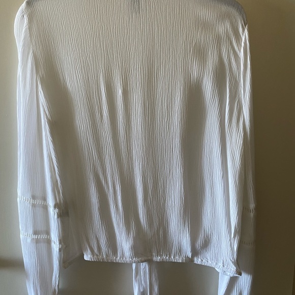 INC International Concepts Women’s Long Sleeves V-Neck Front Waist Tie Tops - Picture 4 of 6